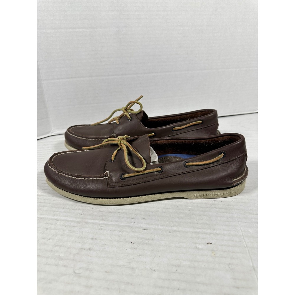Sperry Top-Sider Mens 14M Brown Leather Authentic Original Boat Shoes 0195115 - Picture 14 of 16